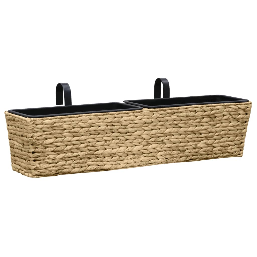 Pflanzkübel 2 Stk. Wasserhyazinthe 80x20x18 cm Braun Balkonkasten