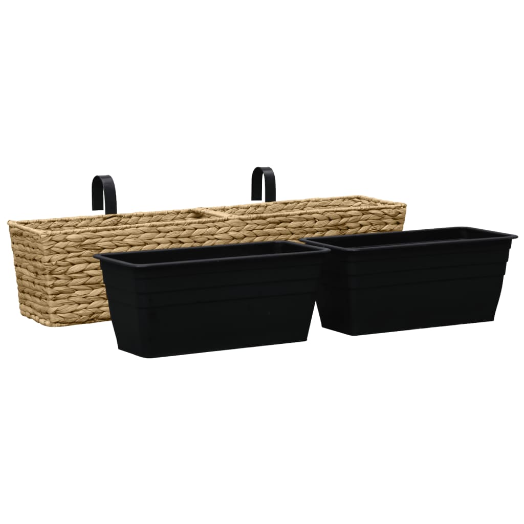 Pflanzkübel 2 Stk. Wasserhyazinthe 80x20x18 cm Braun Balkonkasten
