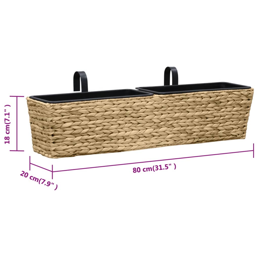 Pflanzkübel 2 Stk. Wasserhyazinthe 80x20x18 cm Braun Balkonkasten