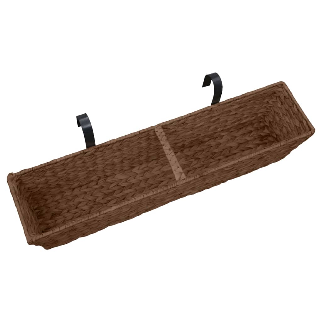 Balkon-Blumenkasten Pflanzkübel 2 Stk. Wasserhyazinthe Braun 60 cm hängend