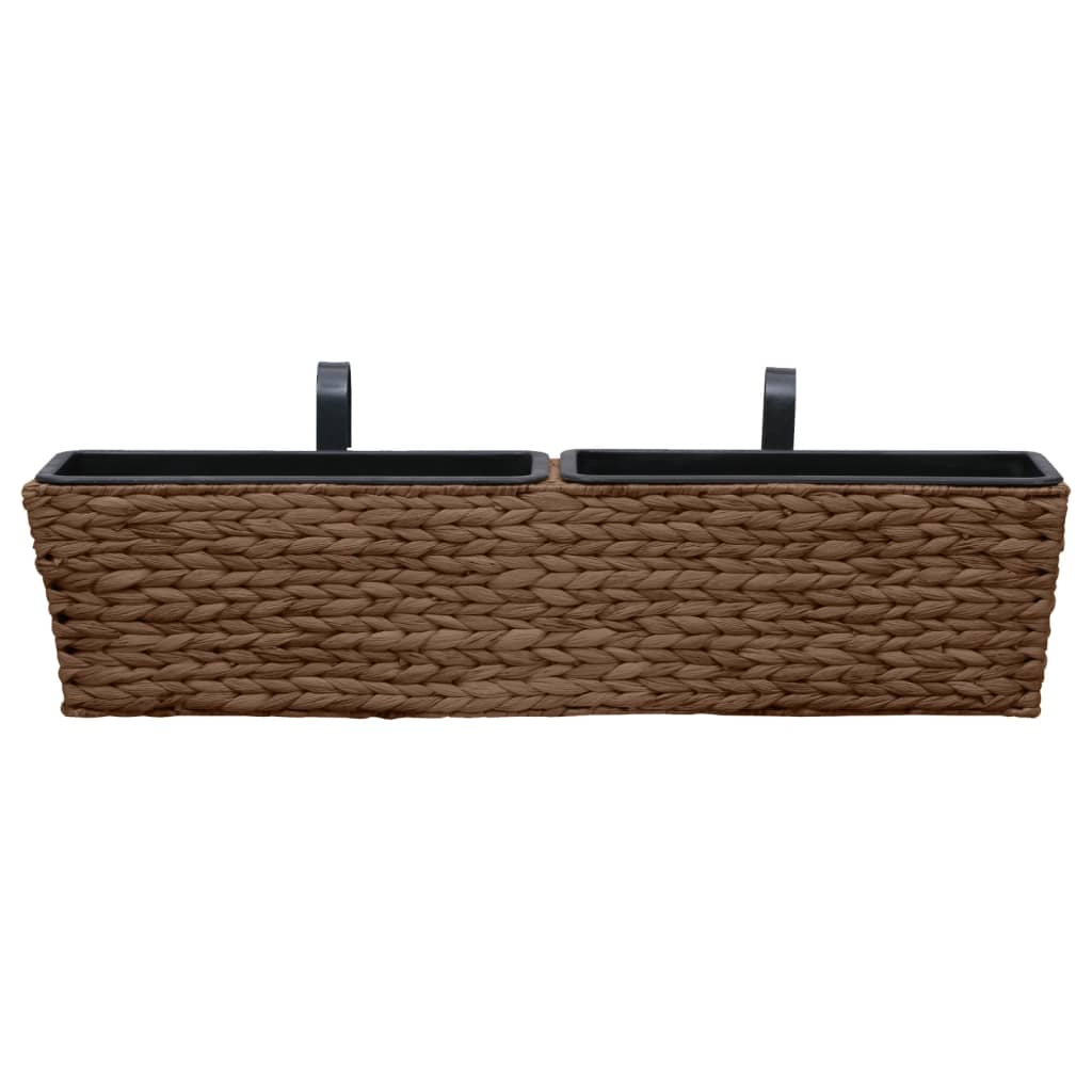 Balkon-Blumenkasten Pflanzkübel 2 Stk. Wasserhyazinthe Braun 60 cm hängend