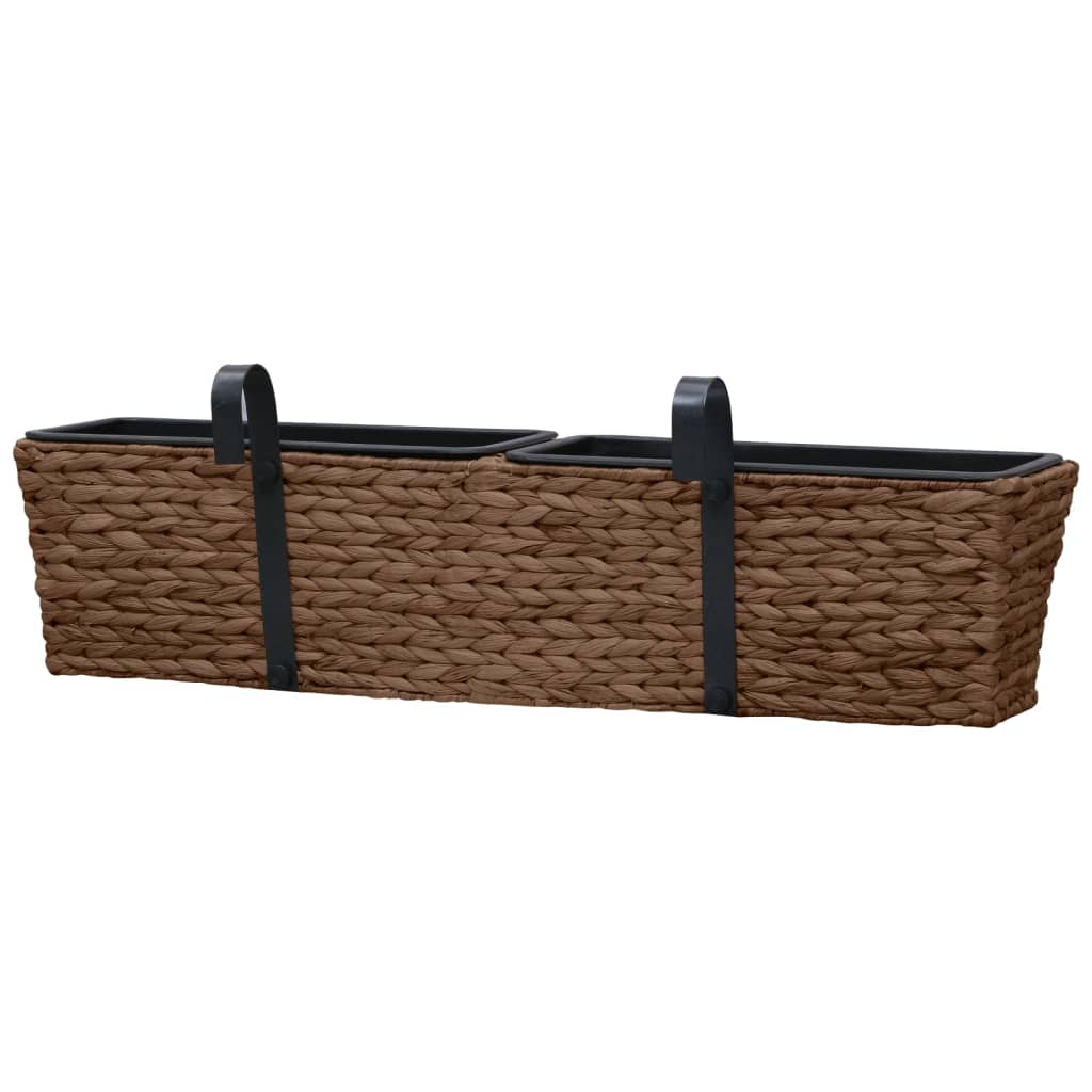 Balkon-Blumenkasten Pflanzkübel 2 Stk. Wasserhyazinthe Braun 60 cm hängend