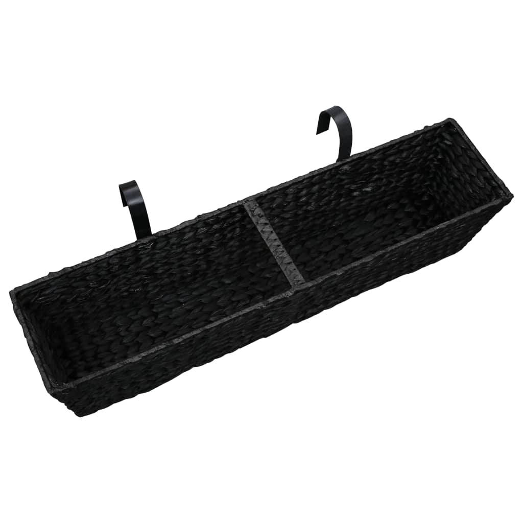 Balkon-Blumenkasten Pflanzkübel 2 Stk. Wasserhyazinthe Schwarz 80 cm