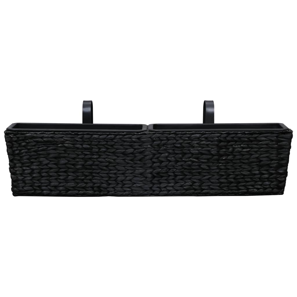 Balkon-Blumenkasten Pflanzkübel 2 Stk. Wasserhyazinthe Schwarz 80 cm