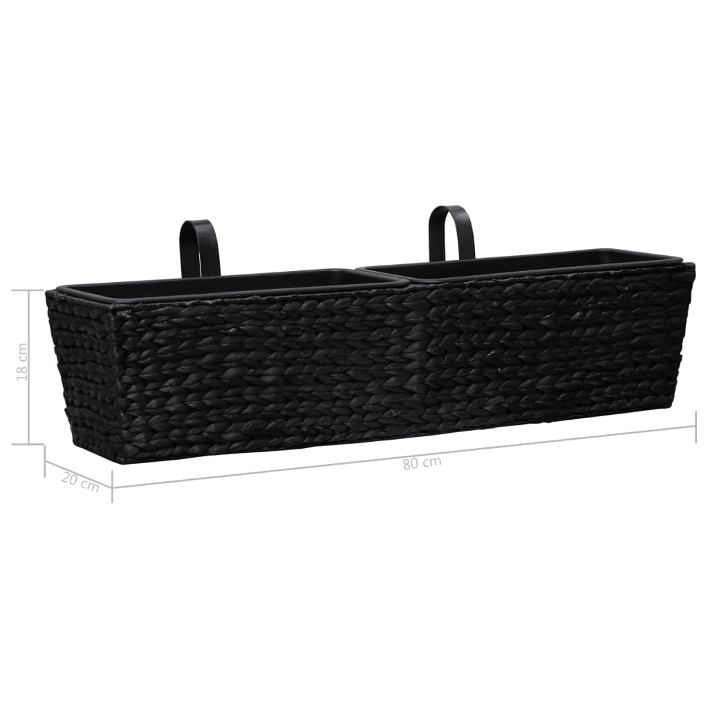 Balkon-Blumenkasten Pflanzkübel 2 Stk. Wasserhyazinthe Schwarz 80 cm