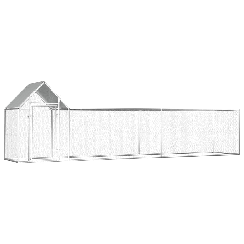 Hühnerkäfig Hühnerstall Stahl 5 x 1 x 1,5 m Auslauf Freigehege Tierkäfig Geflügelstall