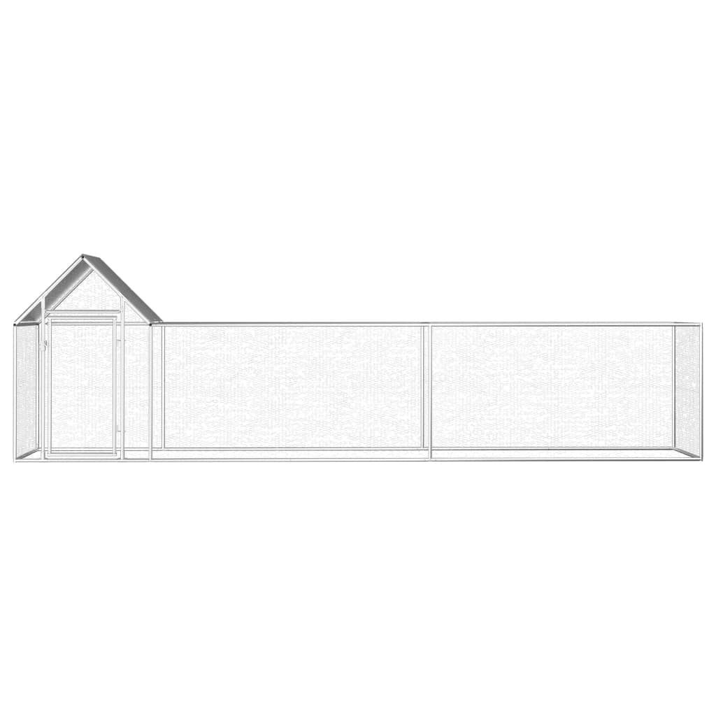 Hühnerkäfig Hühnerstall Stahl 5 x 1 x 1,5 m Auslauf Freigehege Tierkäfig Geflügelstall