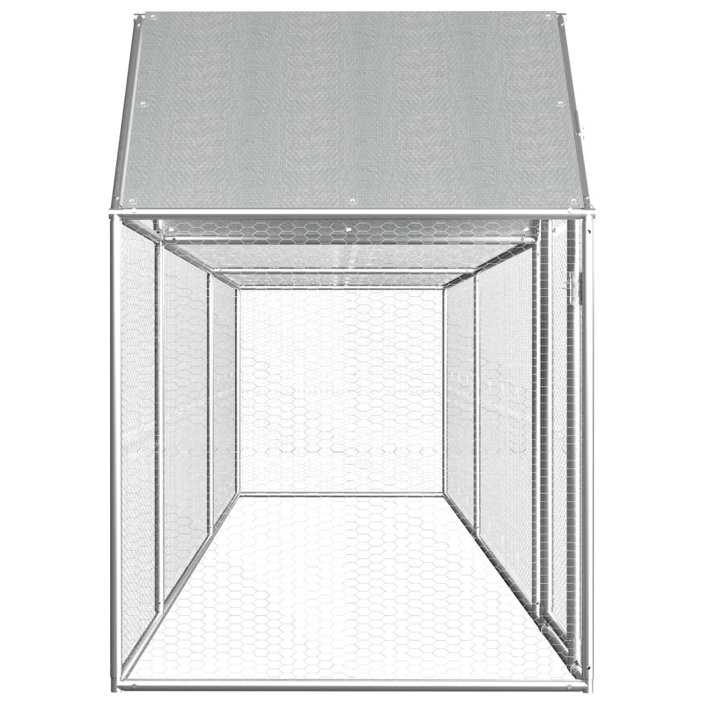 Hühnerkäfig Hühnerstall Stahl 5 x 1 x 1,5 m Auslauf Freigehege Tierkäfig Geflügelstall