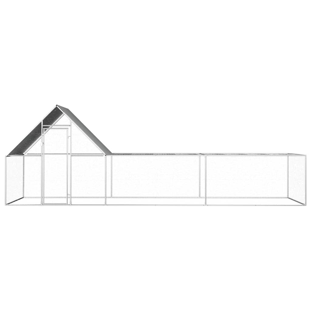 Hühnerkäfig Hühnerstall Stahl 6 x 2 x 2 m Auslauf Freigehege Tierkäfig Geflügelstall