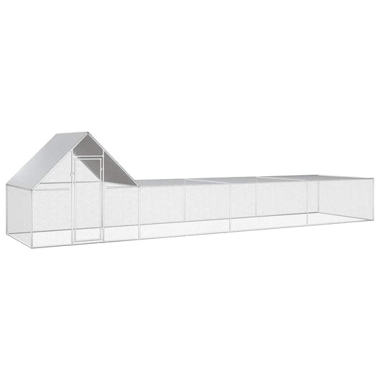 Hühnerkäfig Hühnerstall Stahl 8 x 2 x 2 m Auslauf Freigehege Tierkäfig Geflügelstall