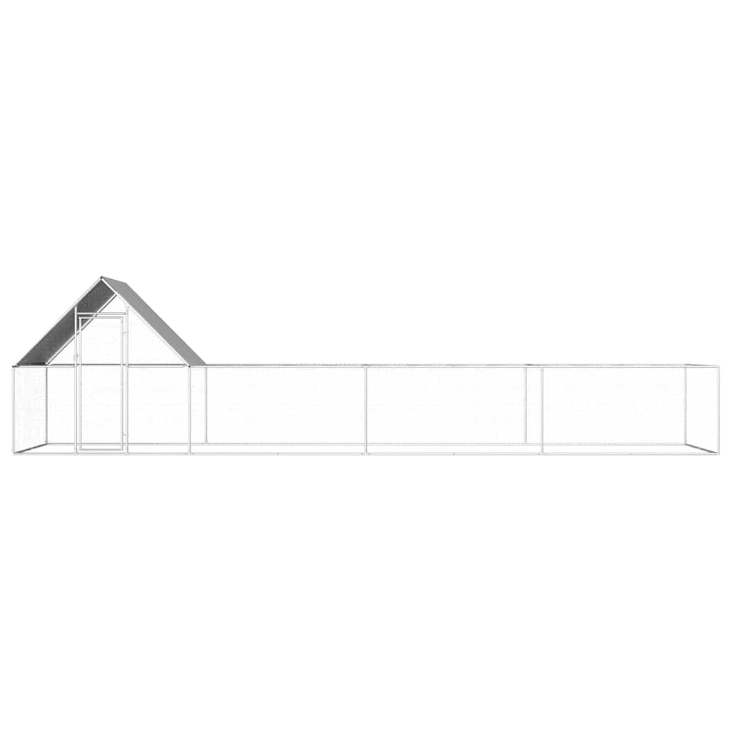Hühnerkäfig Hühnerstall Stahl 8 x 2 x 2 m Auslauf Freigehege Tierkäfig Geflügelstall