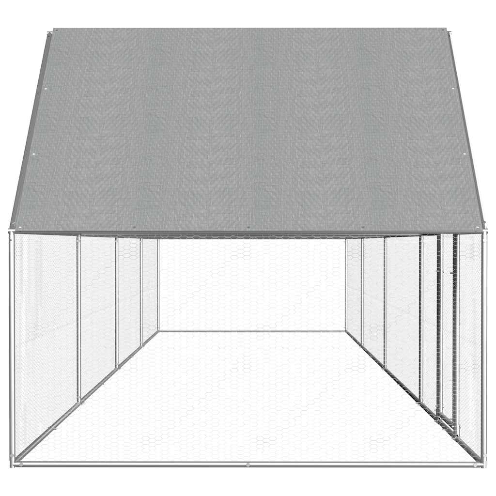 Hühnerkäfig Hühnerstall Stahl 8 x 2 x 2 m Auslauf Freigehege Tierkäfig Geflügelstall