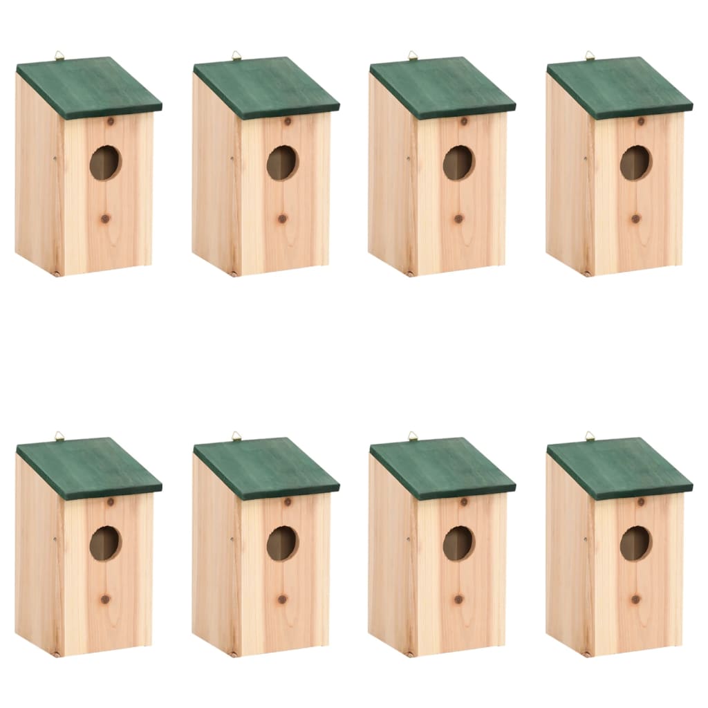 Vogelhäuser 8 Stk. Holz 12x12x22 cm Nisthilfe Nistplatz Nistkasten Wildvögel