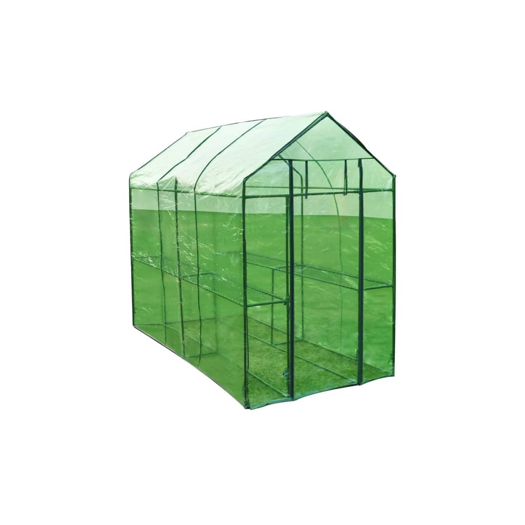 Tomatenhaus 120x240x190 cm Gewächshaus Stahl XL Foliengewächshaus