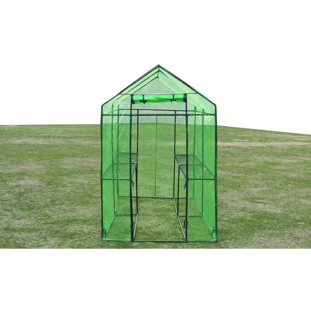 Tomatenhaus 120x240x190 cm Gewächshaus Stahl XL Foliengewächshaus