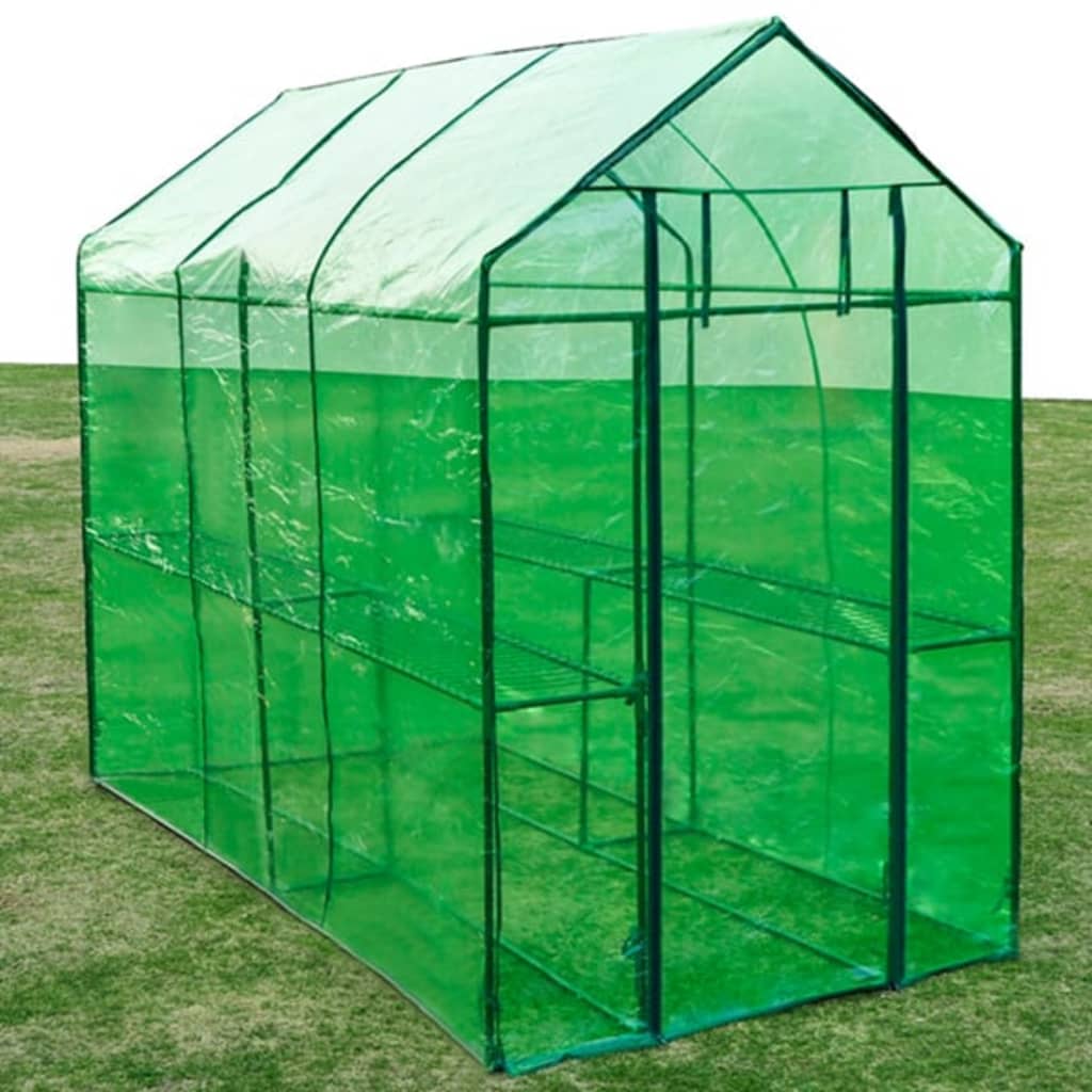 Tomatenhaus 120x240x190 cm Gewächshaus Stahl XL Foliengewächshaus