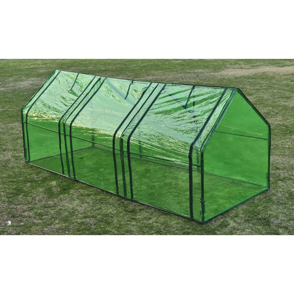 Gewächshaus Foliengewächshaus mit 3 Türen 240 x 90 x 90 cm Grün