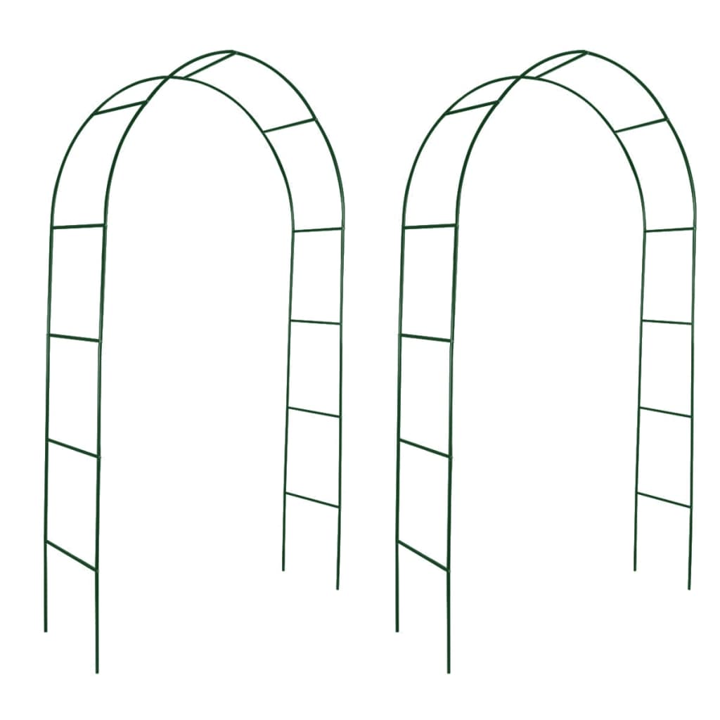 2x Garten Rosenbogen 240 cm Torbogen Rankgitter Rosensäule Eisen Grün
