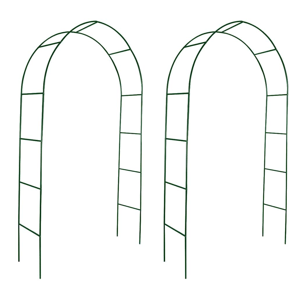 2x Garten Rosenbogen 240 cm Torbogen Rankgitter Rosensäule Eisen Grün
