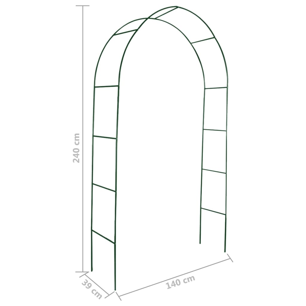 2x Garten Rosenbogen 240 cm Torbogen Rankgitter Rosensäule Eisen Grün