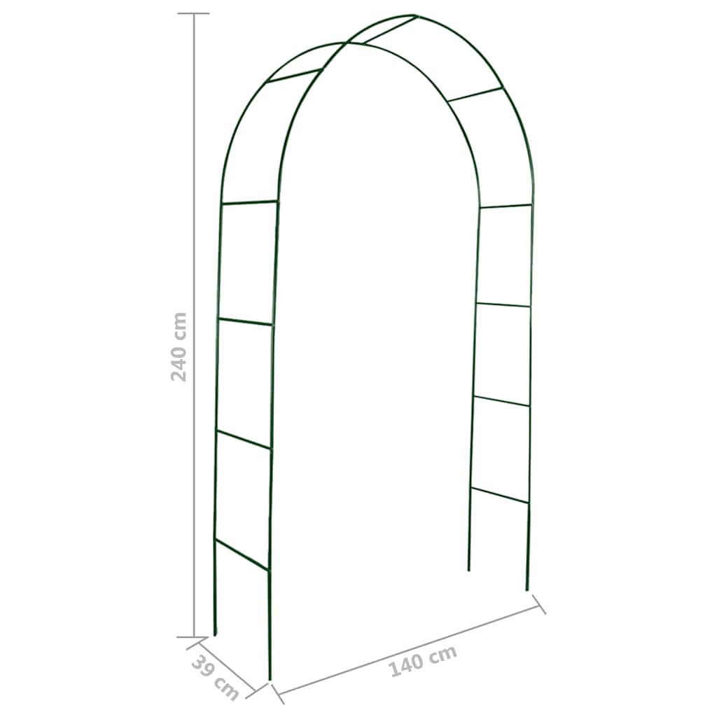 2x Garten Rosenbogen 240 cm Torbogen Rankgitter Rosensäule Eisen Grün