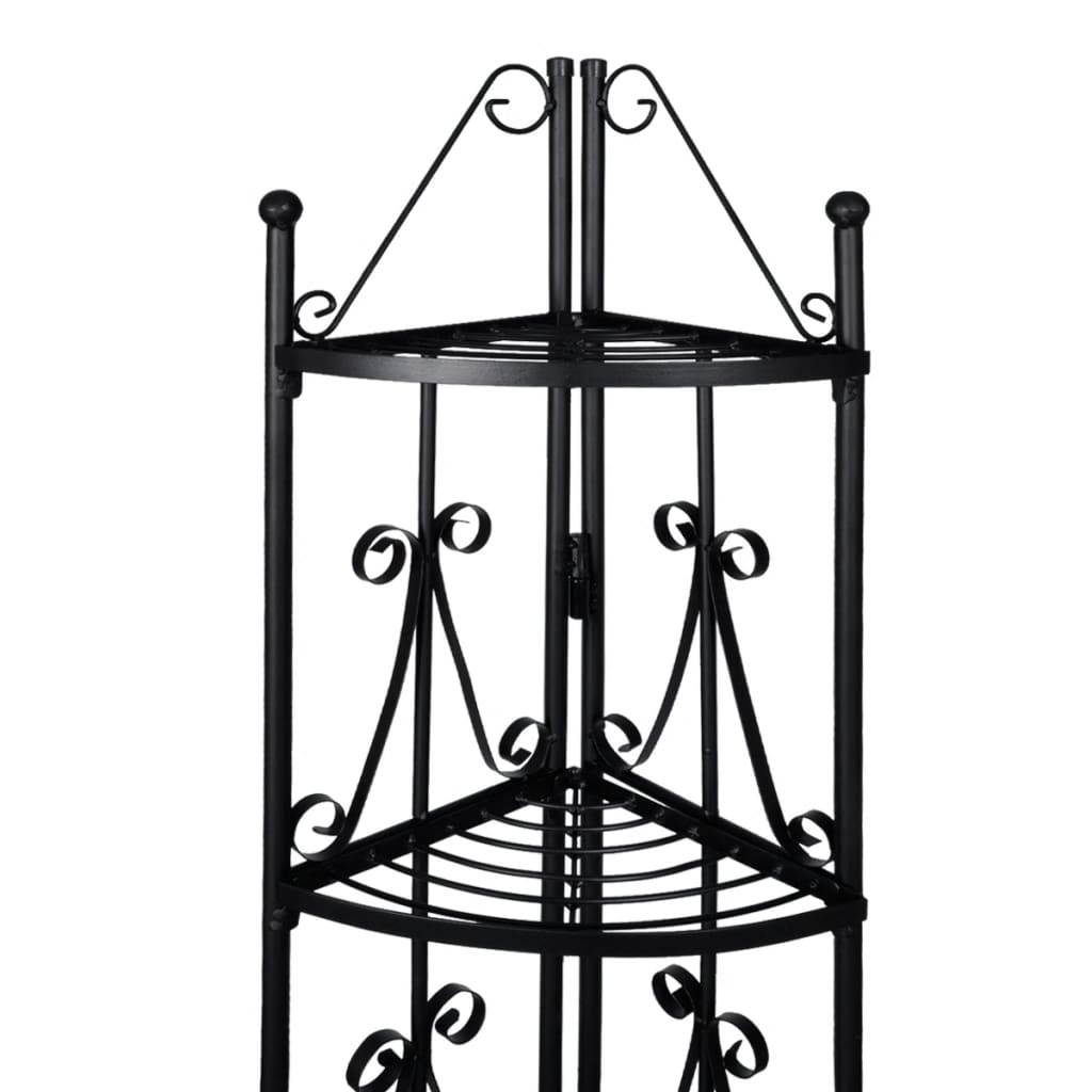 Pflanzenregal Eck-Blumenregal Standregal Eckregal schwarz Blumentreppe