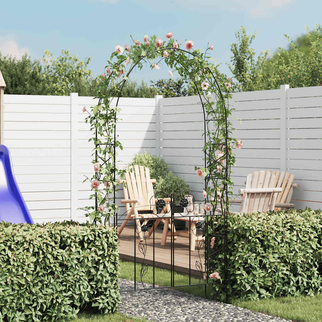 Rosenbogen mit Tür Torbogen Rankgitter Rosensäule Spalier Pergola Gartentor
