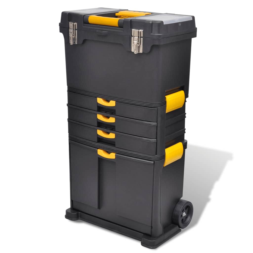 Werkzeugtrolley mit Rädern Werkzeugkasten Werkstatt 46x28x82 cm Werkzeugkoffer