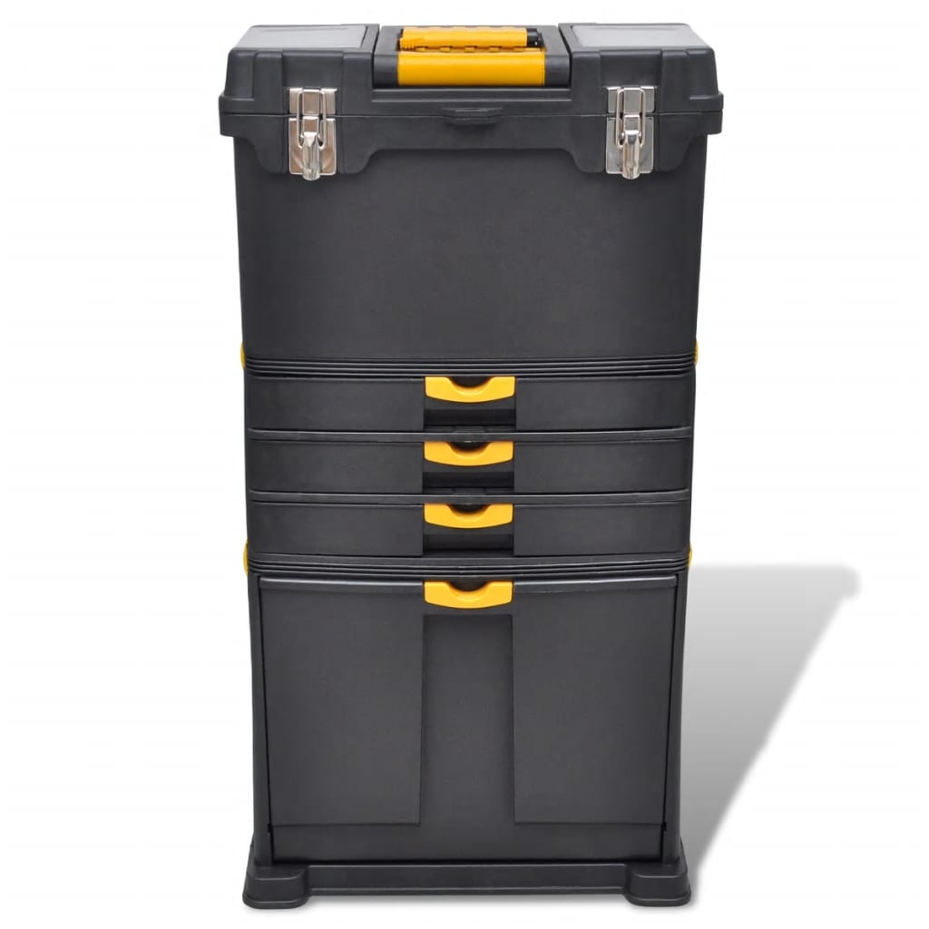Werkzeugtrolley mit Rädern Werkzeugkasten Werkstatt 46x28x82 cm Werkzeugkoffer