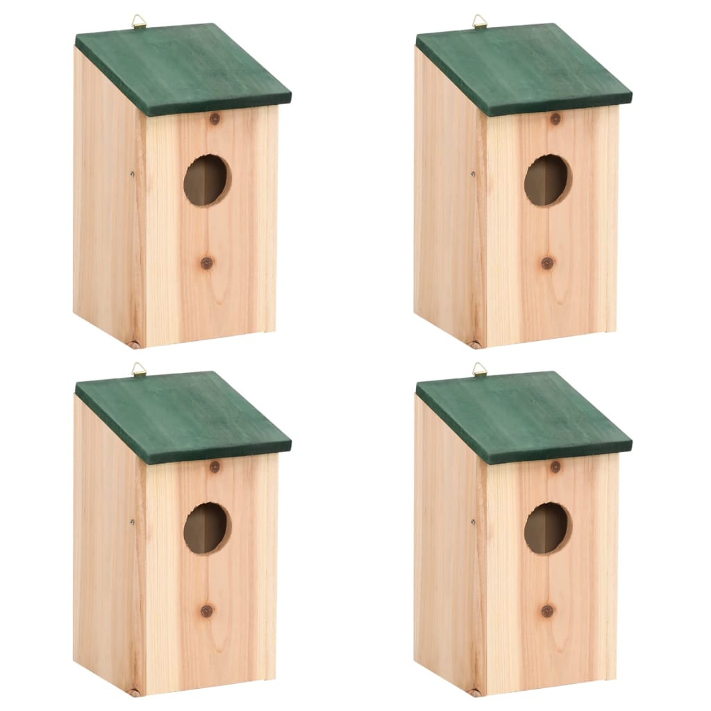 Vogelhäuser 4 Stk. Holz 12x12x22 cm Nisthilfe Nistplatz Nistkasten Wildvögel