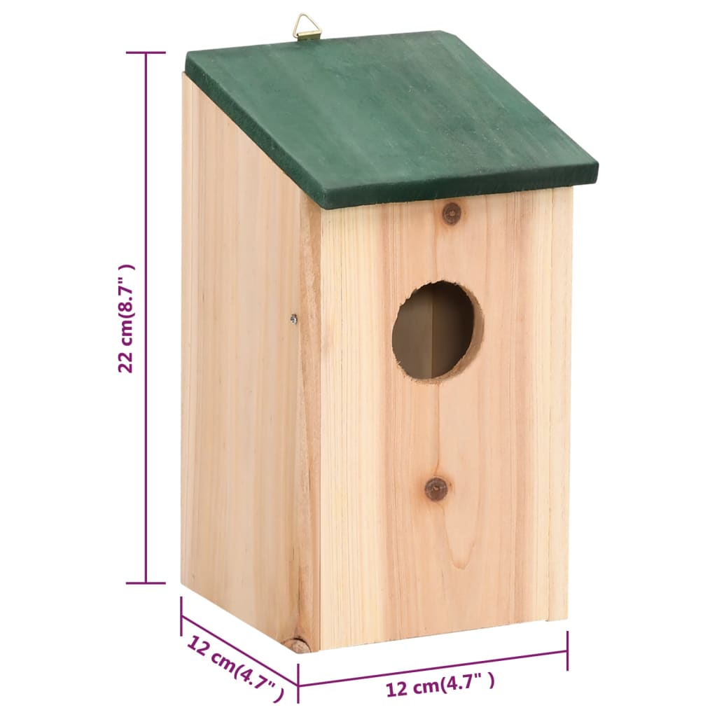 Vogelhäuser 4 Stk. Holz 12x12x22 cm Nisthilfe Nistplatz Nistkasten Wildvögel