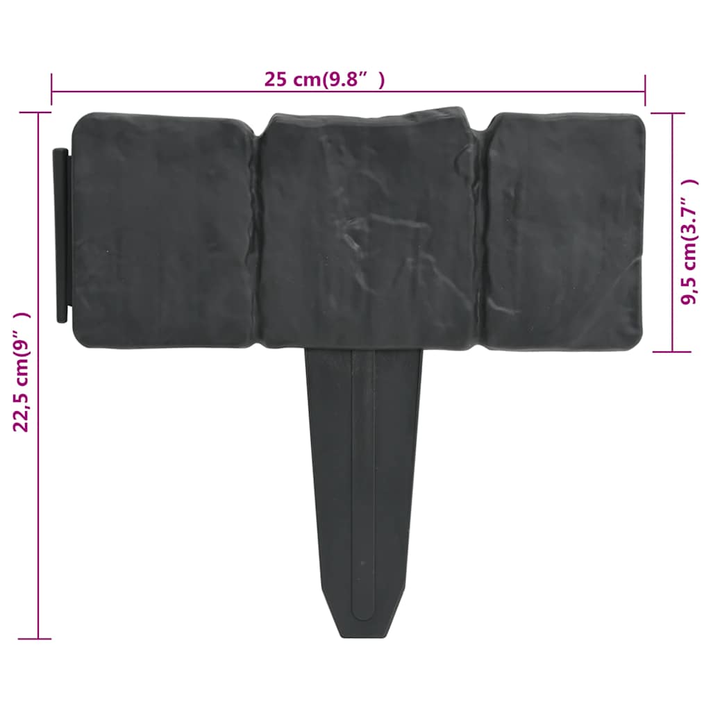 vidaXL Garden Edging 41 pcs. Plastic Stone Look 10 m