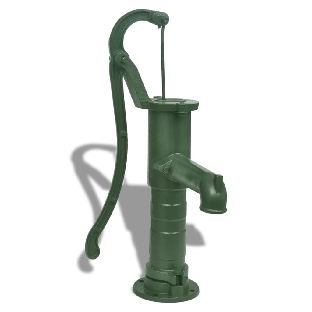Handschwengelpumpe mit Ständer Gusseisen Gartenpumpe Brunnenpumpe grün