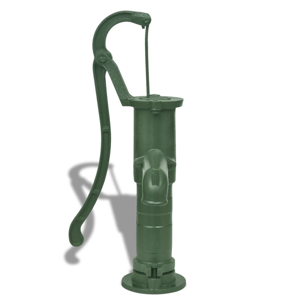 Handschwengelpumpe mit Ständer Gusseisen Gartenpumpe Brunnenpumpe grün