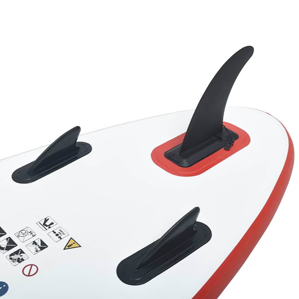 Stand Up Paddle Board Set aufblasbar Rot Weiß SUP Surfboard Paddel 330 cm mit Pumpe