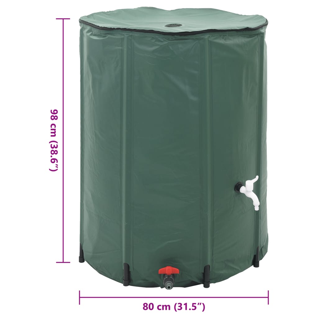 Wasserspeicher Regentonne Wassertank 500L klappbar Regenwasser 80 x 98 cm PVC