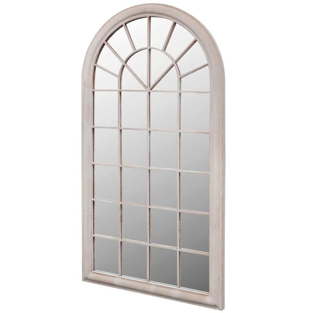 Rustikaler Gartenspiegel Bogen 60×116 cm weiß für Indoor und Outdoor