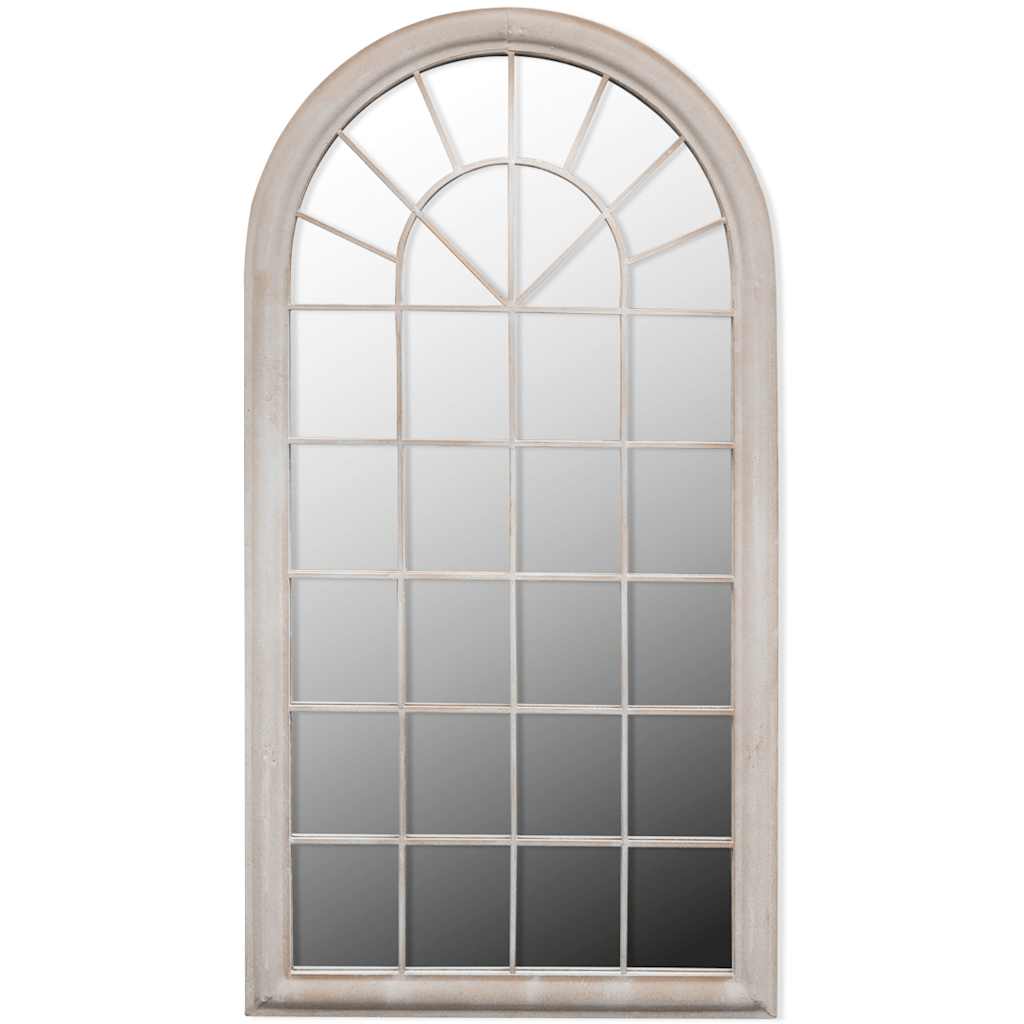 Rustikaler Gartenspiegel Bogen 60×116 cm weiß für Indoor und Outdoor