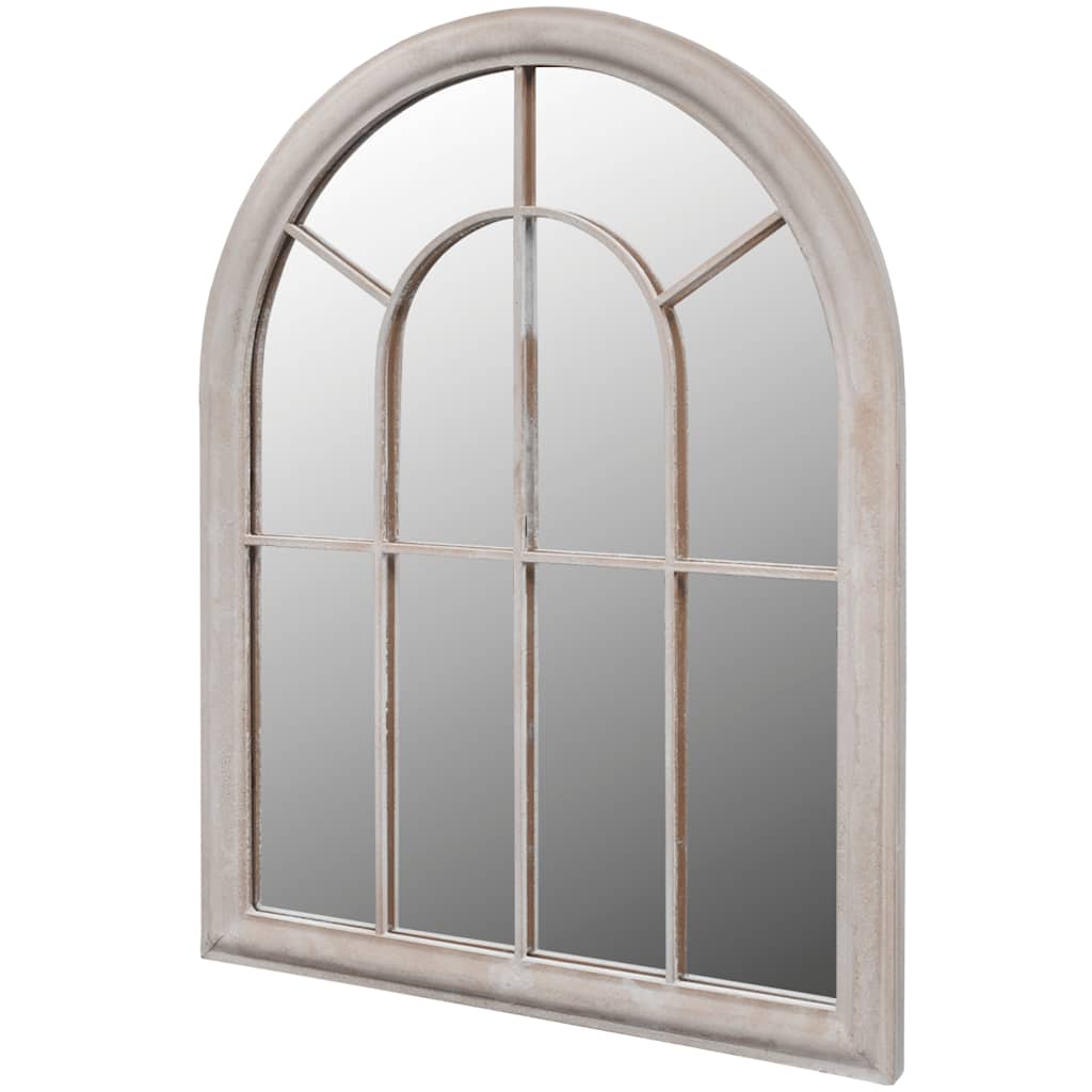 Rustikaler Gartenspiegel Bogen 69×89 cm weiß für Indoor und Outdoor