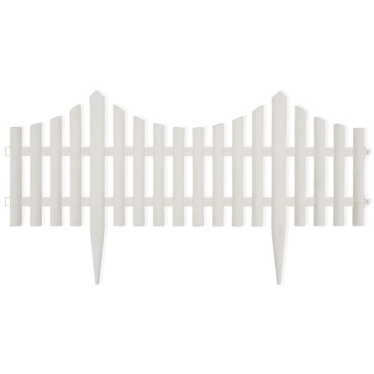 vidaXL Lawn Edging 17 pcs. White 10 m PP