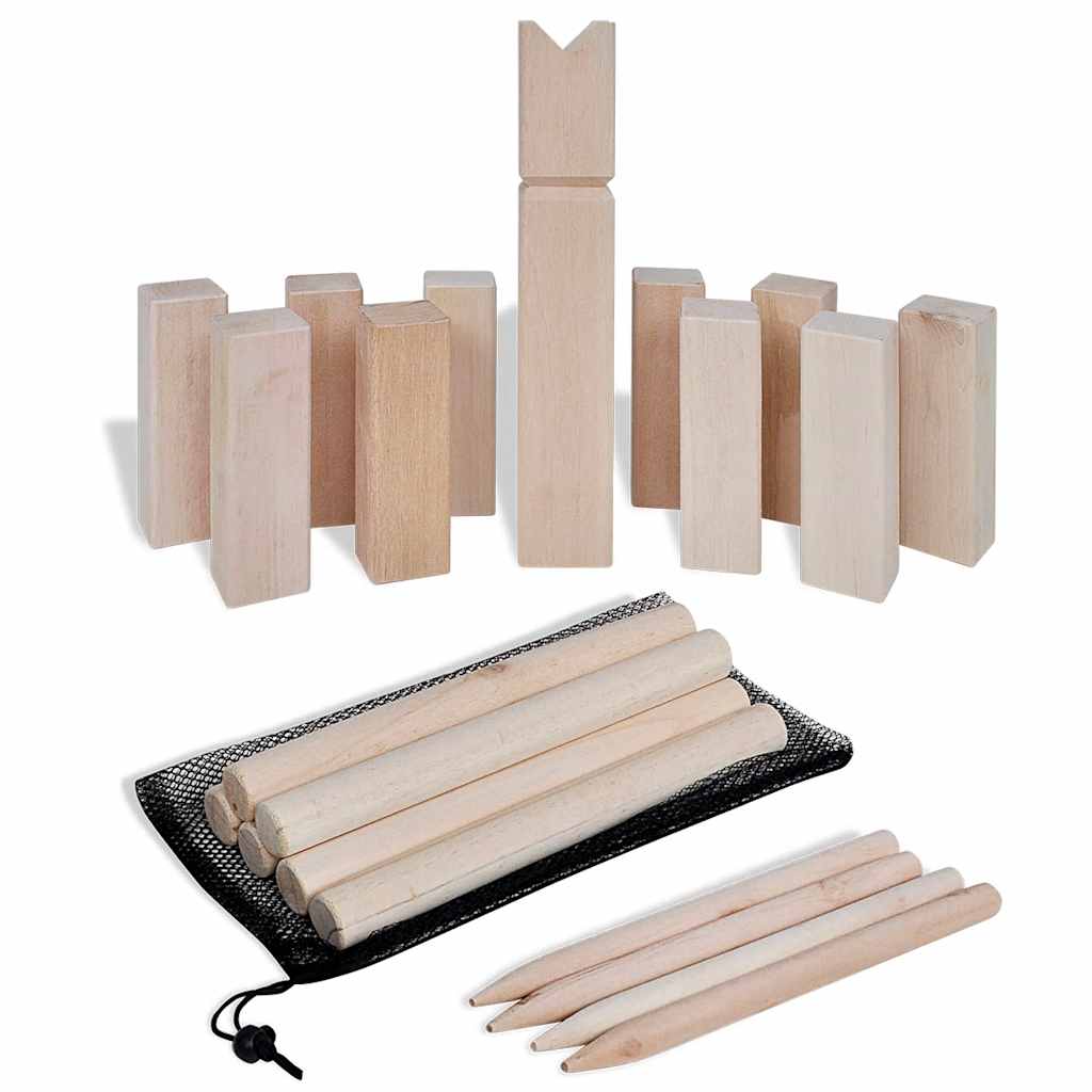 Kubb Holzspiel- Set Wurfspiel Gesellschaftsspiel für innen und draußen
