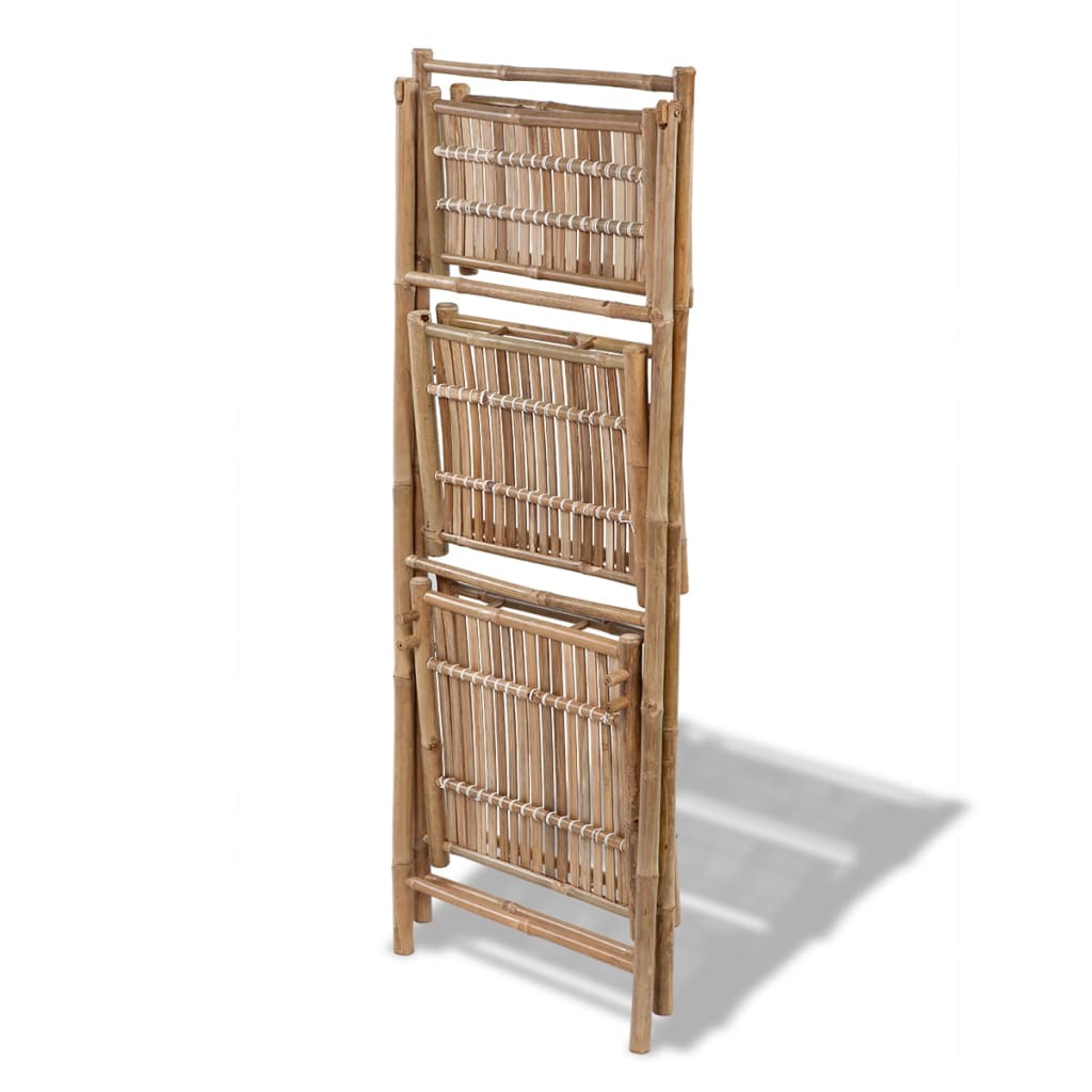 Bambus-Pflanzenständer dreistufig 56x50x145cm faltbar braun Blumenregal