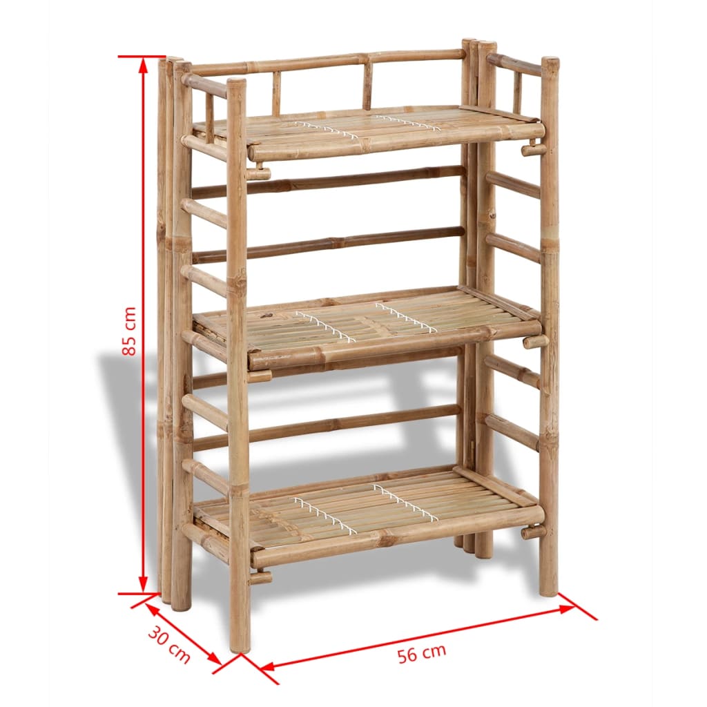 Blumenregal Bambus 3 Etagen Blumenständer 56 x 30 x 85 cm Dekoration Regal
