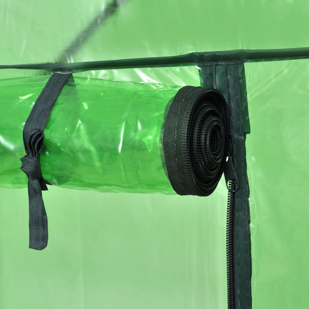 Begehbares Foliengewächshaus 4 Regale 120 x 80 x 190 cm Grün Stahl PVC
