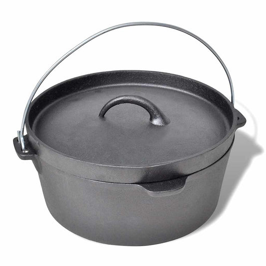 Dutch Oven Bräter Gusseisen ca. 4,2 Liter Holländischer Ofen Schwarz 30 x 27 x 15 cm
