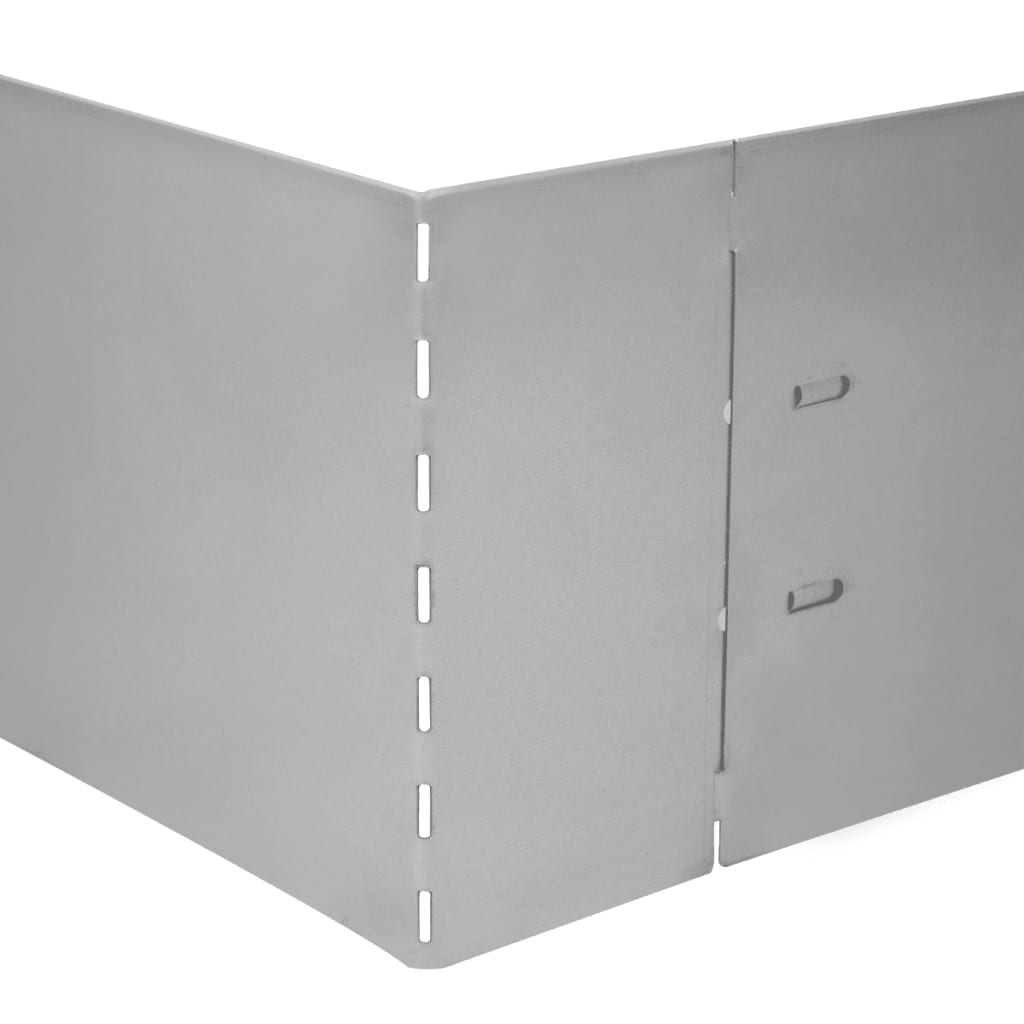 Rasenkante flexible Beeteinfassung 5-er Set 100 x15 cm Verzinkter Stahl silber