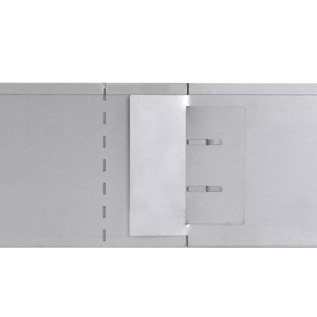 Rasenkante flexible Beeteinfassung 5-er Set 100 x15 cm Verzinkter Stahl silber