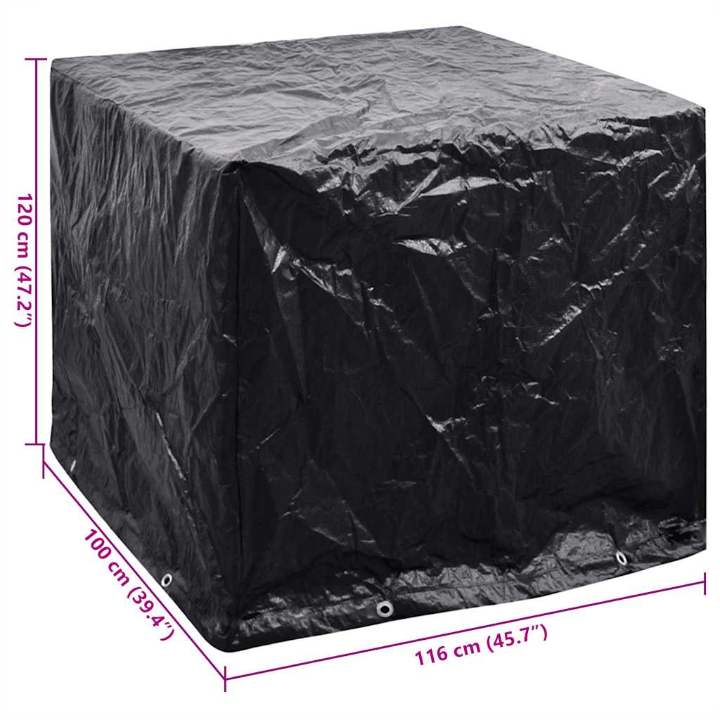 Abdeckung für IBC-Tank 8 Ösen 116x100x120 cm schwarz