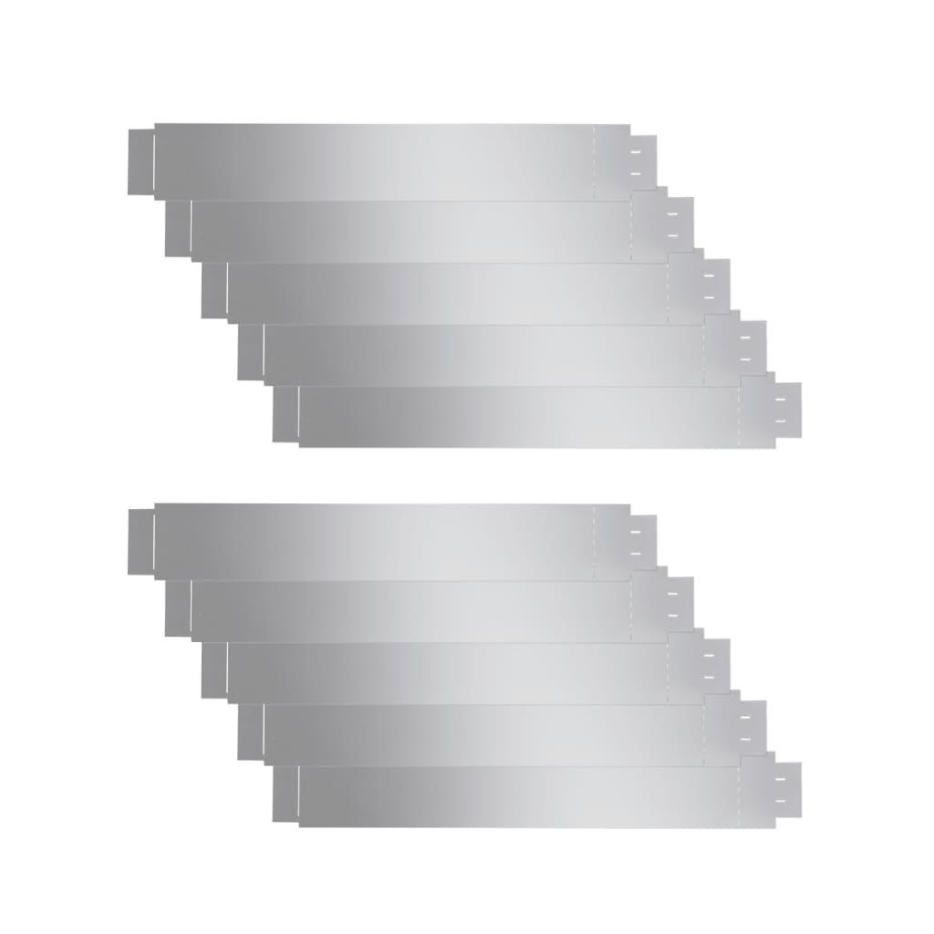 Rasenkante flexible Beeteinfassung 10 Stk 100x15 cm Verzinkter Stahl individuell