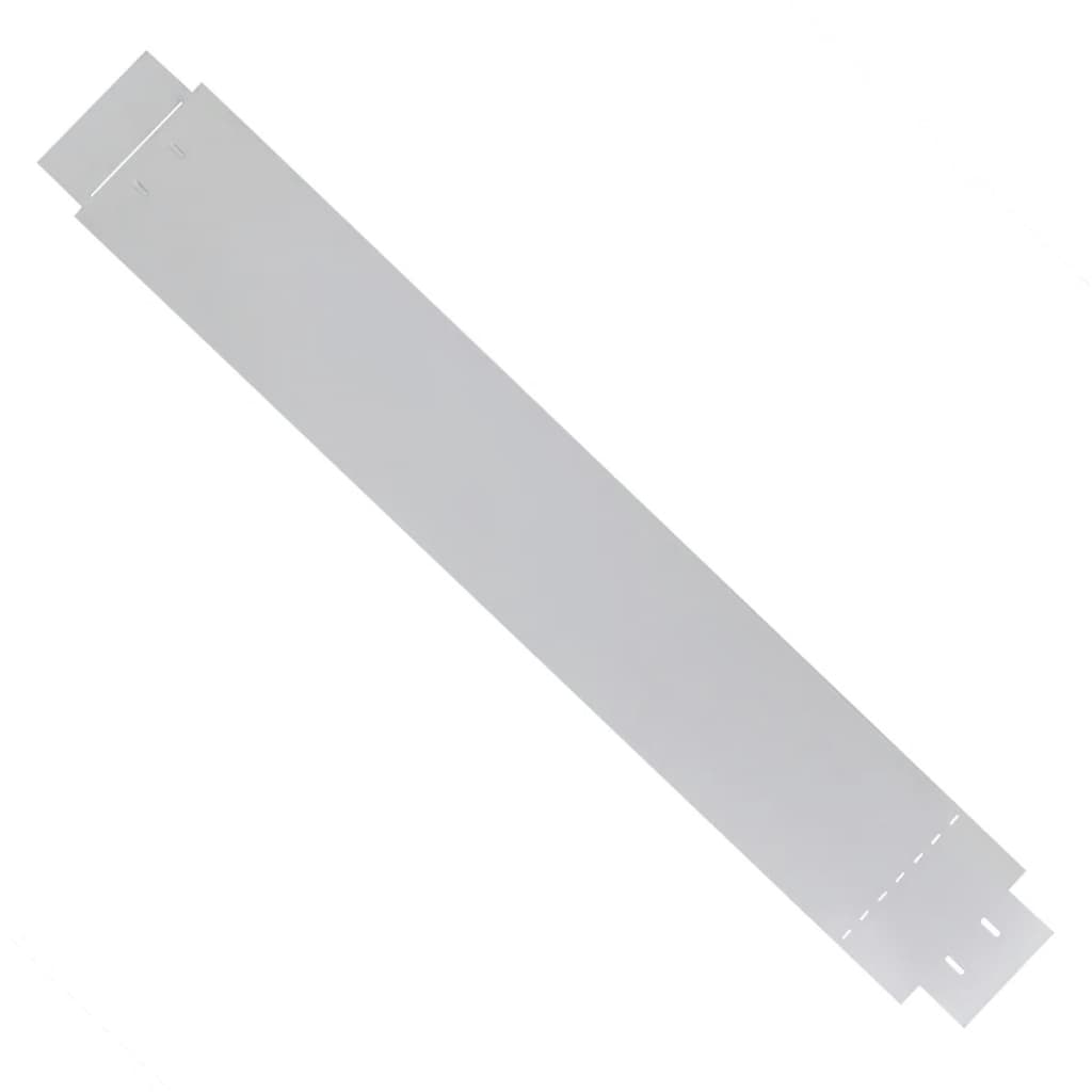 Rasenkante 20 Stk. Flexible Beeteinfassung 100x15 cm Verzinkter Stahl silber